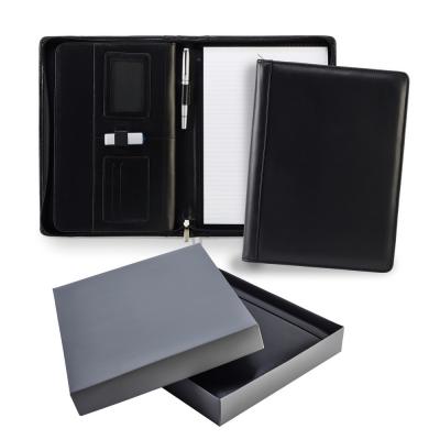 Image of Black Ascot Leather A4 Zipped Deluxe Conference Folder