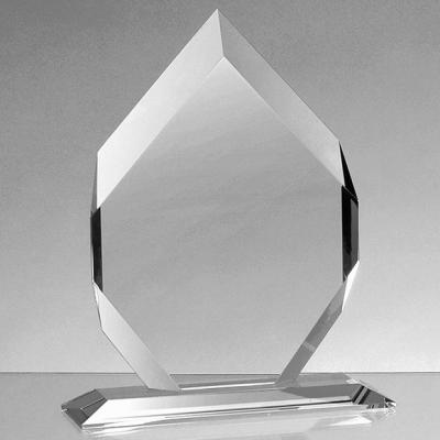 Image of 19cm x 13cm x 15mm Jade Glass Majestic Diamond Award